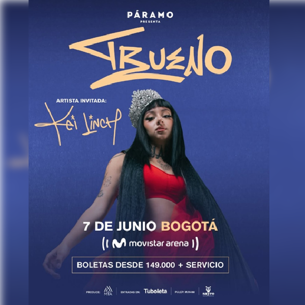 KEI LINCH SERA LA TELONERA DE TRUENO EN BOGOTA ESTE 7 DE JUNIO EN EL MOVISTAR ARENA