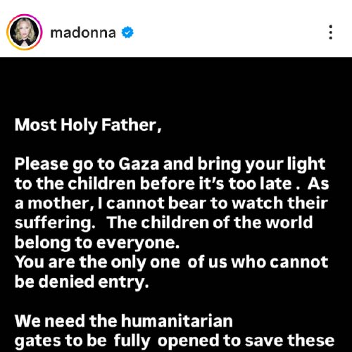 MADONNA ROMPE EL SILENCIO SOBRE GAZA